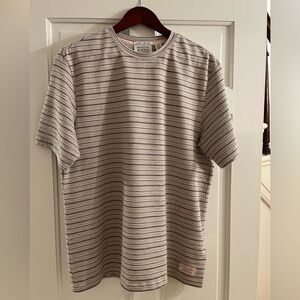 Scotch & Soda Beige T-shirt with Black Stripes